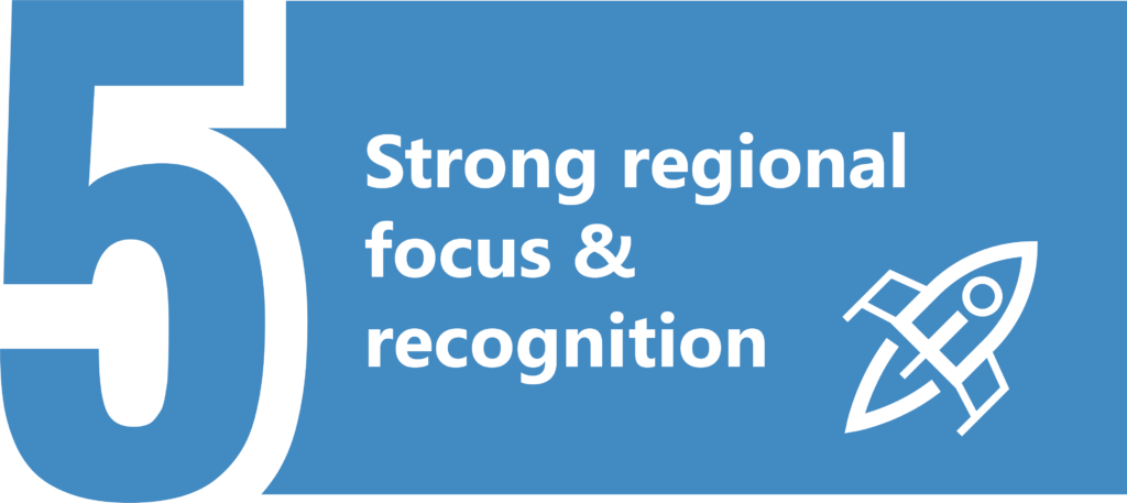 Strong regional focus & recognition