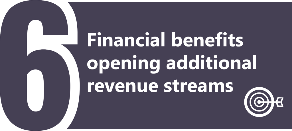 Financial benefits opening additional revenue streams